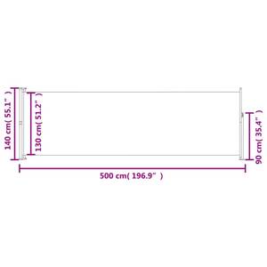 Ausziehbare Seitenmarkise 3000732-2 Cremeweiß - Höhe: 140 cm