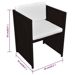 Gartenmöbel-Set Braun - Polyrattan - 58 x 76 x 102 cm