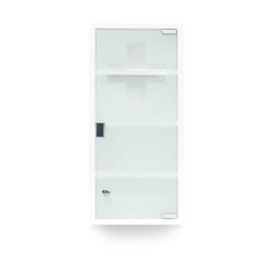 Armoire à pharmacie blanche inox Blanc - Verre - Métal - 27 x 57 x 12 cm