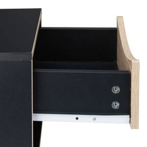 Nachttisch schwarz Schwarz - Braun - Holzwerkstoff - Metall - 39 x 50 x 35 cm