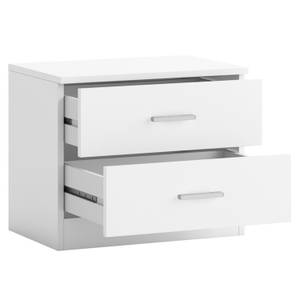 Nachttisch Dublin 2 Schubladen Weiß Weiß - Holzwerkstoff - 50 x 41 x 33 cm