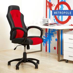 Fauteuil de bureau Arlington Revêtement cuir synthétique - Rouge / Noir