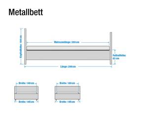 Bett Capitol City Metall - Schwarz - Schwarz - 180 x 200cm