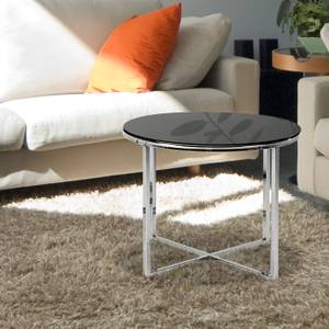 Table d'appoint Cross Plateau de verre - Noire