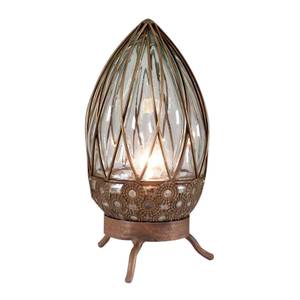 Glazen tafellamp Bruin - Koper - Glas - Metaal - Hoogte: 31 cm