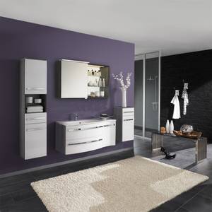 Armoire basse Halifax Pin anthracite / blanc brillant