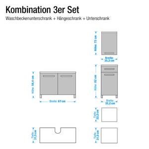 Badezimmerset Hamilton (3-teilig) silber/aubergine Hochglanz