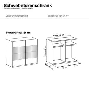 Schwebetürenschrank Marla Alpinweiß/Glas Weiß - Alpinweiß / Glas Weiß