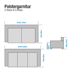 Dallas bankenset (2-delig)- kunstleer zwart