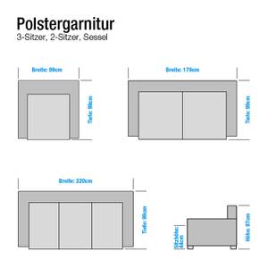 Polstergarnitur Dallas (3-2-1) Kunstleder Schwarz