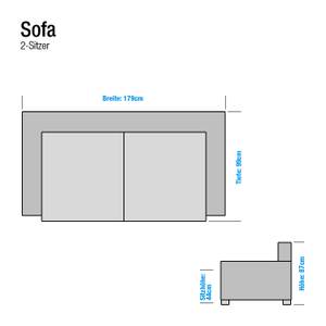 Sofa Dallas (2-Sitzer) Kunstleder Schwarz