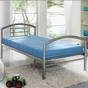 Bett Gladstone Silber - Ohne Futon-Matratze und Rollrost