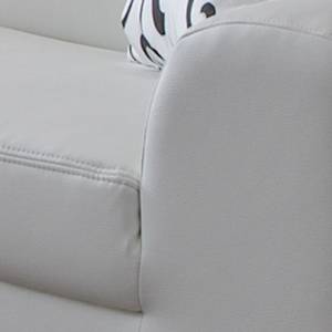 Ecksofa Hampton mit/ohne Schlaffunktion Kunstleder Weiß - Longchair davorstehend links - Longchair davorstehend links - Keine Funktion