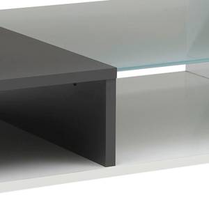 Table basse Sundsvall Verre dépoli - Anthracite / Blanc brillant