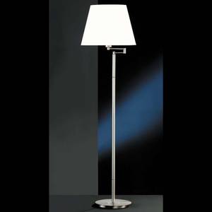 Lampadaire Wiesbaden 1 ampoule / moderne Interrupteur à  pied orientable Métal Textile Chrome Blanc