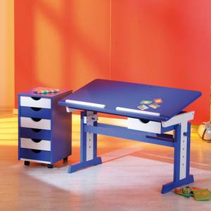 Rolkast Beppo op wielen mdf 6 lades blauw-wit