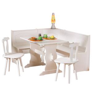 Set con panca angolare Donau Legno massello di pino Bianco