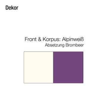 Jugendzimmer Flow (3-teilig) Kleiderschrank, Bett & Regalwand - Alpinweiß/Brombeer