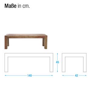 Panca Authentico Legno massello di palissandro indiano pallisandro Lunghezza: 140 cm