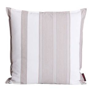 Federa per cuscini/A righe bianche Beige - Bianco - Tessile - 50 x 50 cm