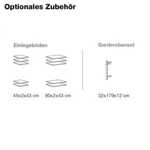 Draaideurkast Salta Montana eikenhouten look/lavasteenkleurig - kastbreedte: 180cm - 4-deurs