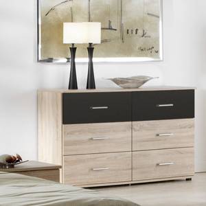 Ladekast Knoxville Beige - Zwart - Hout - 130 x 82 x 42 cm