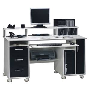 Bureau d'ordinateur Loel Blanc / Noir