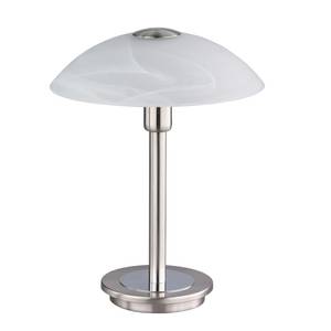 Lampada da tavolo Enova con regolatore di luminosità/Metallo/Vetro bianco/Nichel