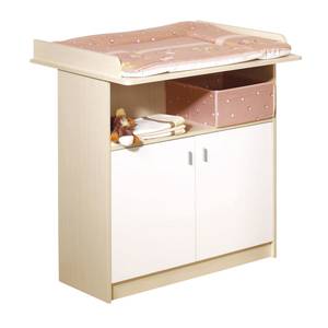 Babymeubelset Lena (2-delig) babybed en commode - esdoorn/wit