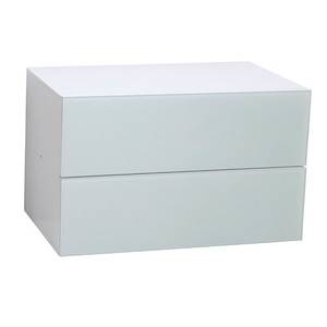 Schubladencontainer breit mit Glasfront, Weiß