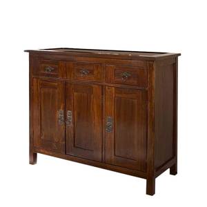 Commode Lorraine 3 portes - peuplier massif couleur acajou