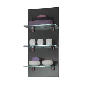 Etagère murale Malaga Motif gris - 3 tablettes en verre - Avec éclairage