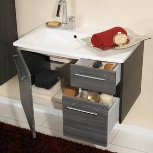 Meuble lavabo Markham Avec armoire à miroir - Pin anthracite