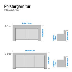 Polstergarnitur Brighton (3-2-1) Kunstleder Weiß