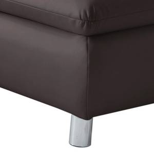 Ecksofa Nantes Kunstleder Schwarz - Longchair davorstehend links