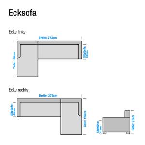 Ecksofa Nantes I Strukturstoff Creme - Longchair davorstehend links