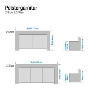 Polstergarnitur Redwick (3-2-1) Echtleder Braun