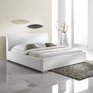 Gestoffeerd bed Alto Comfort zwart kunstleer/wit - Zwart - 160 x 200cm