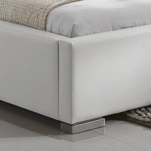 Cadre de lit matelassé Alto Confort Revêtement en cuir synthétique - Noir - 160 x 200cm