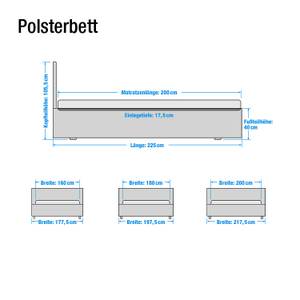 Polsterbett Alto Comfort Kunstleder Kunstleder Schwarz/Weiß - Weiß - 200 x 200cm