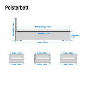 Polsterbett Anello Kunstleder Schwarz - 100 x 200cm