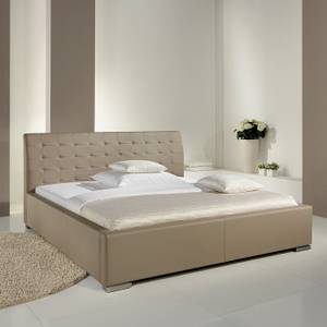 Gestoffeerd bed Isa Comfort kunstleer - Modder - 160 x 200cm