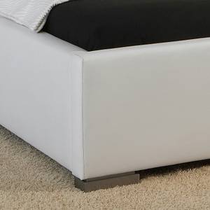 Lit capitonné Isa Comfort Cuir synthétique - Blanc - 200 x 200cm