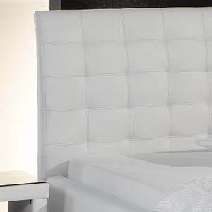 Lit capitonné Isa Comfort Cuir synthétique - Blanc - 200 x 200cm