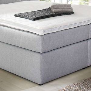 Boxspringbett Mid West inklusive Topper - Strukturstoff - Grau - 160 x 200cm