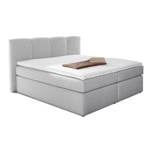 Boxspring Mid West inclusief topper structuurstof - Grijs - 180 x 200cm