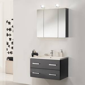 Meuble sous lavabo Montreal Lavabo + armoire à miroir 80 cm fournis - Anthracite brillant