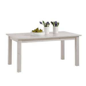 Set sala da pranzo Lyngby Legno massello di pino bianco egno Bianco Tavolo con 2 prolunghe e 4 sedie