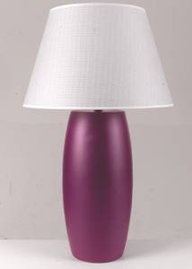 Tischleuchte Manchester Violett - Keramik - Stein - Höhe: 67 cm