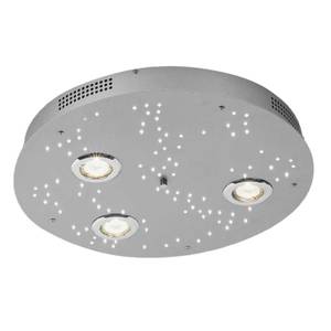 Lampada da soffitto Night Sky 3 luci, moderna con interruttore in serie, orientabile Acciaio, vetro color grigio-argento